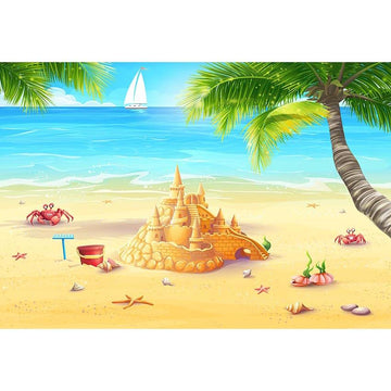 Beach Backdrop Ocean Backgrounds Blue Sky Backdrop G-491 - iBACKDROP-Beaches Lakes Waterfalls Beach Backdrop, Blue Backdrop, Cloud Backdrop, Ocean Backdrop, Scenic Backdrops, Sky Backdrop